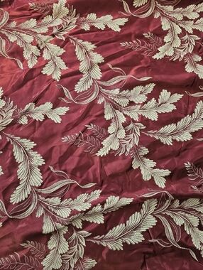 Antique Silk Victorian Bed Coverlet Fabric 118 X 87